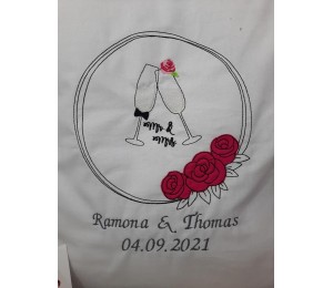 Stickdatei - Hochzeitsgläser Mr. & Mrs.